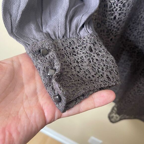 Addison adress Womens Small Purple Lace Long Sleeve Mini - Picture 12 of 13